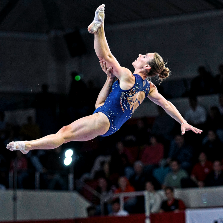 Baseline gymnast ring leap